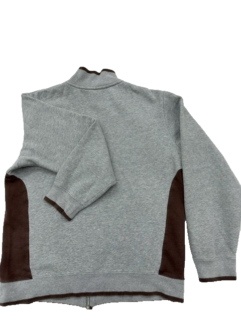 Nike Men's Gray Hoodie – Size M, Striped, Full Zip