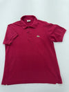 Lacoste Boys Burgundy Logo Polo Shirt Size 4 Button Cotton Knit Casual