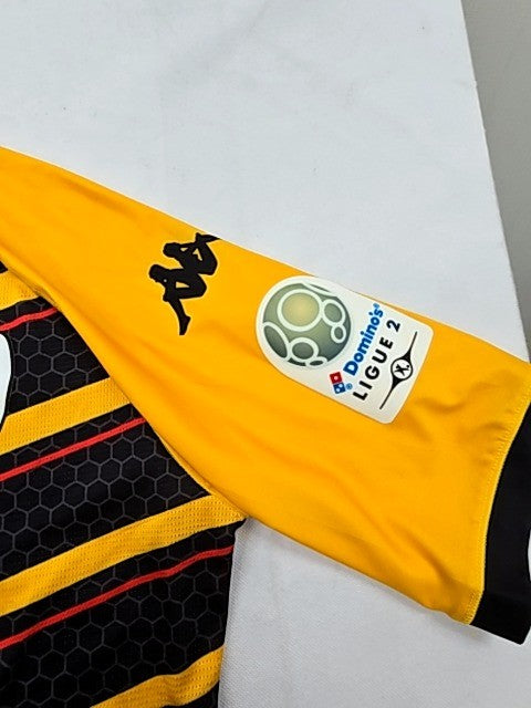 Kappa Men's XL Black/Yellow/Red Striped Rugby Jersey Short Sleeve
