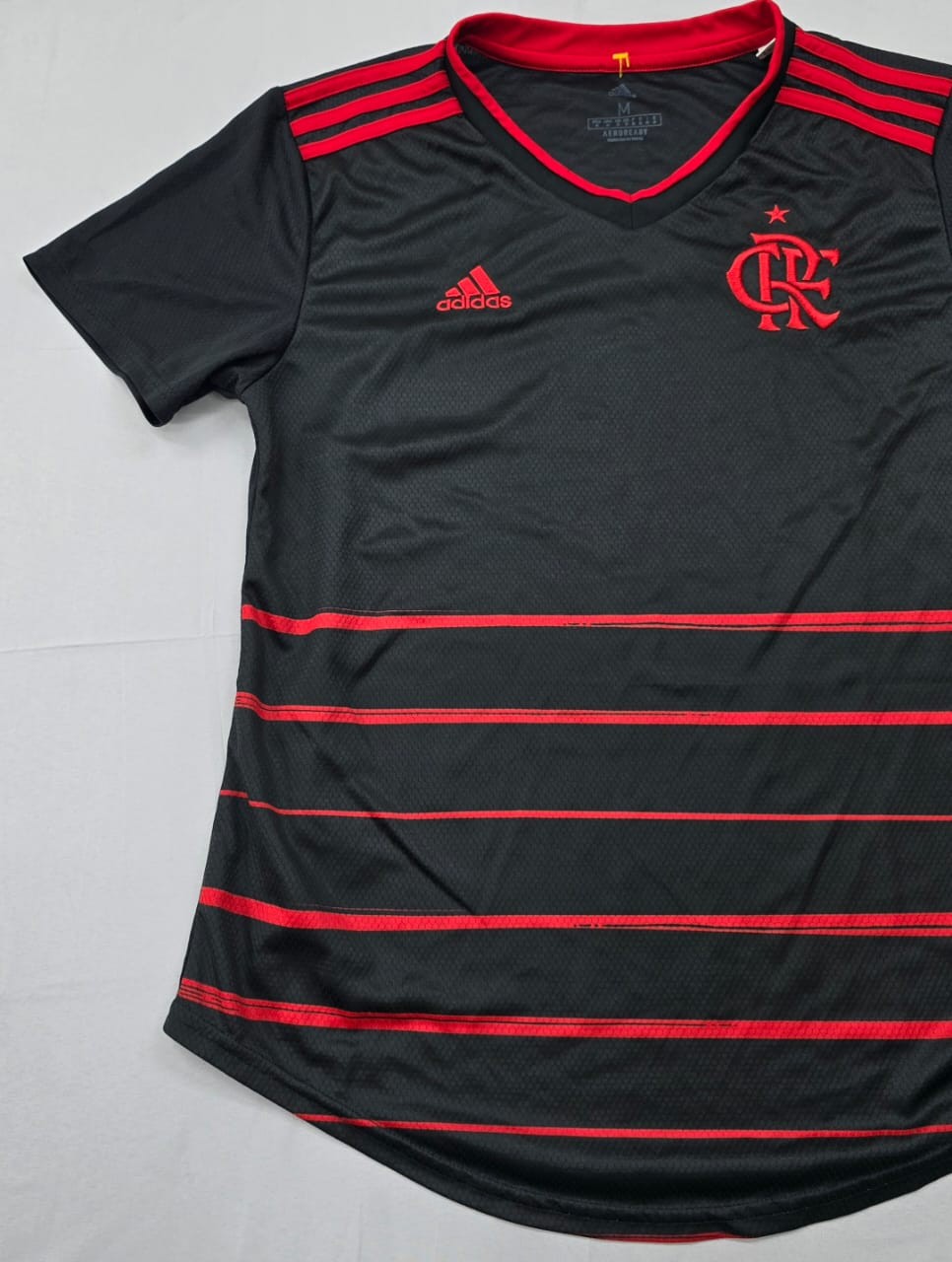 Adidas Men's Black Red Flamengo Soccer Jersey M Short Sleeve