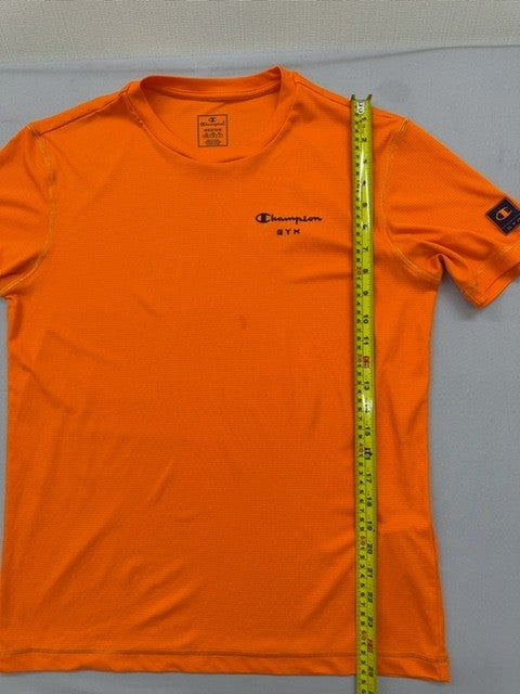 Champion Men's Orange Short Sleeve T-Shirt M 100% Polyester Crewneck