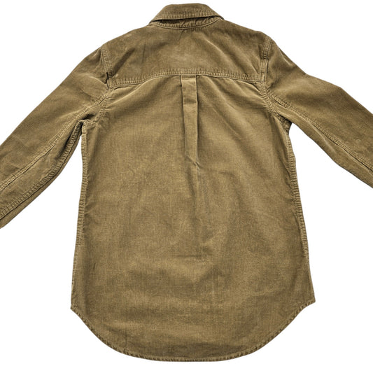 Vans Unisex Khaki Corduroy Button-Up Long Sleeve Shirt S