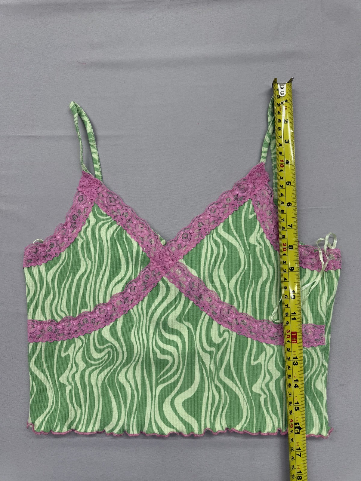 Sinsay Green Zebra Lace Bralette L Women Polyester