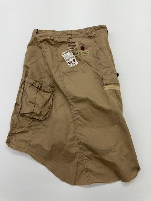 IKKS Boys Tan Cargo Shorts Size 16 Relaxed Drawstring Canvas Cotton