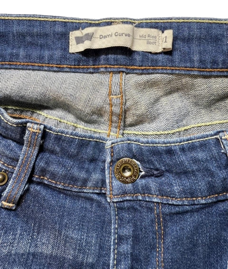 Demi Curve Mid Rise Boot Women Jeans | 31 | Blue