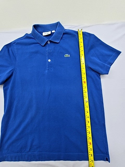 Lacoste Men's Navy Polo Shirt Short Sleeve Pique Crocodile Logo Size L