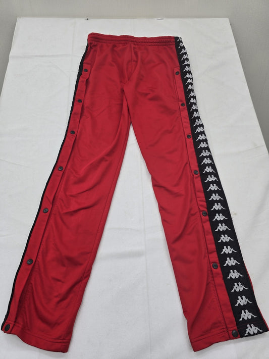 Kappa Unisex Red Track Pants – Size M, Logo