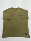 Pull&Bear Men's Olive Logo T-Shirt Size M Regular Fit Tagless Crew Neck