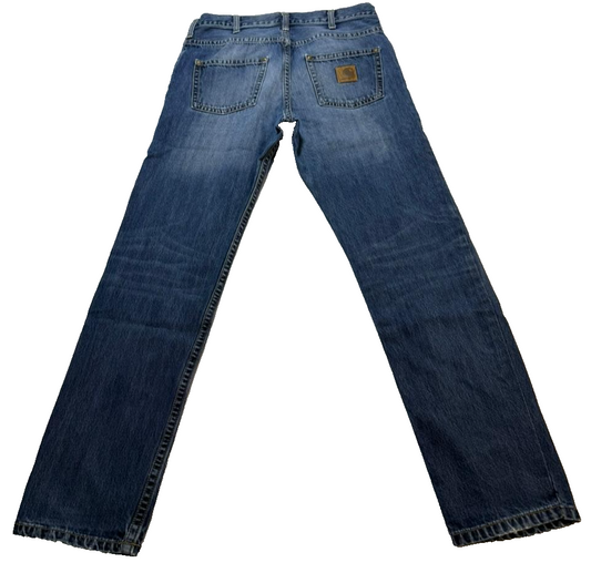 Carhartt Men's Slim Fit Blue Jeans 29X32 Vintage Style Logo Denim