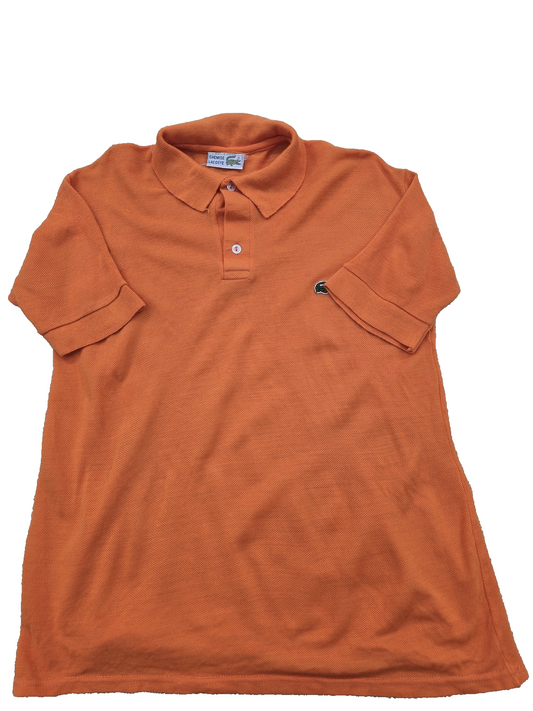 Lacoste Men's Orange Polo Shirt – Size M, Short Sleeve, Cotton
