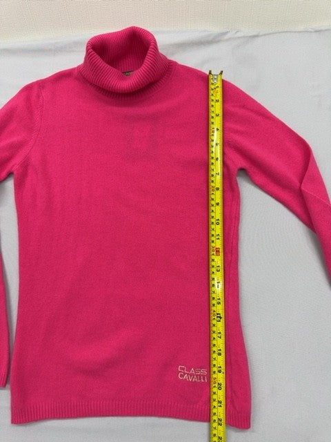 Class Roberto Cavalli Pink Turtleneck Sweater M Women Knit Long Sleeve