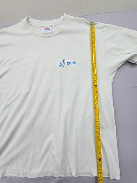 Hanes Beefy-T Men's XL White Cotton Crewneck T-Shirt Pre-Shrunk