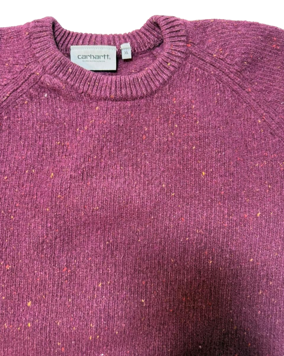 Carhartt Wip Men's Purple Wool Blend Knit Sweater Crewneck Size XL