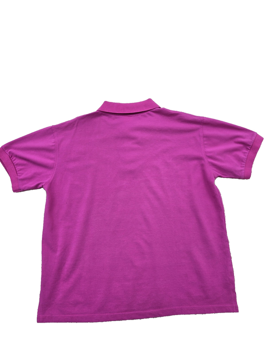 Lacoste Fuchsia Pink Men's L Short Sleeve Cotton Polo France Croc Logo