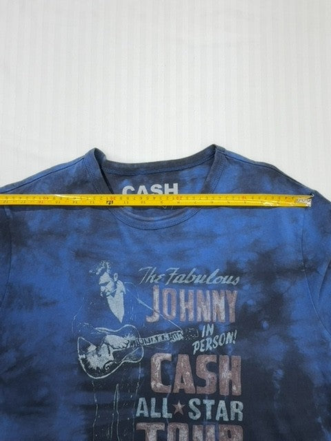 Johnny Cash Unisex Navy Blue Tie Dye All Star Tour XL Vintage