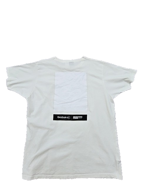 Reebok Men's White Short Sleeve T-Shirt XL Logo Crewneck Italy
