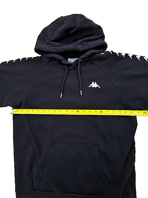 Kappa Men's Black Hoodie – Size L, Logo, Pullover