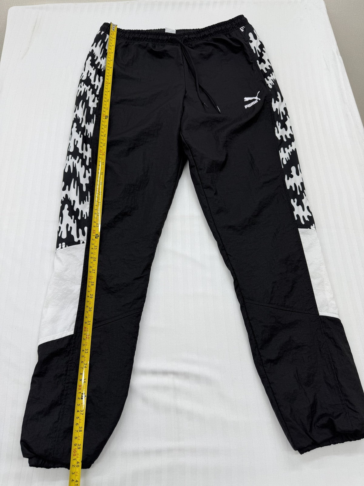 Puma Men's Black White Track Pants Size M Relaxed Fit