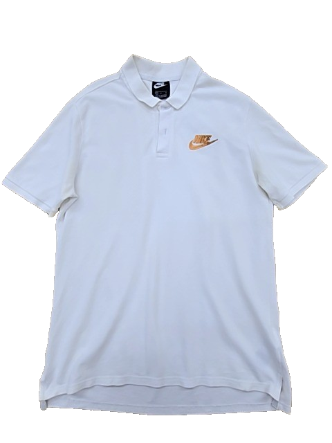 Nike Men's White Polo Shirt – Size M, Short Sleeve, Cotton