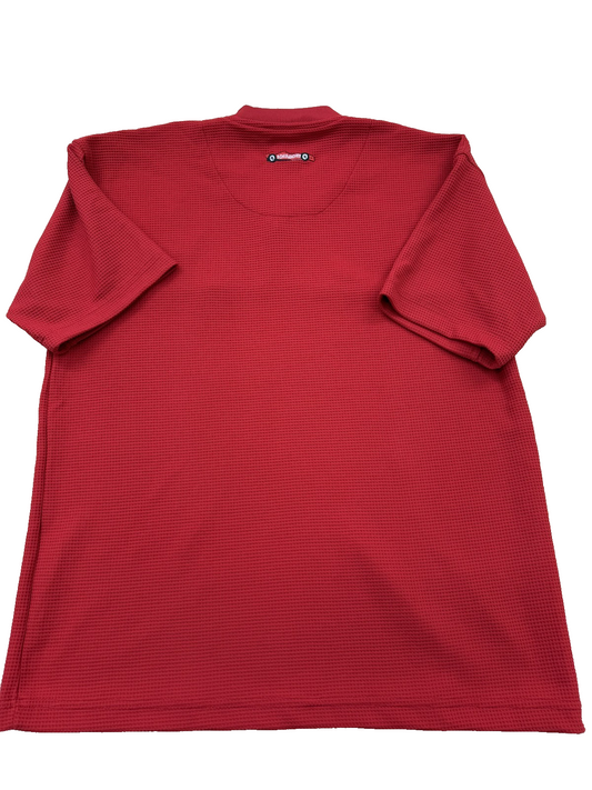 Ferrari Michael Schumacher Red V-Neck Polo Shirt Men's L Racing Logo