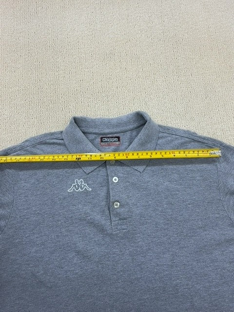 Kappa Men's Grey Cotton Polo Shirt XL Short Sleeve Classic Fit