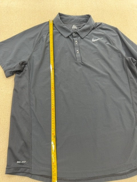 Nike Men's Grey Dri-FIT Golf Polo Shirt XL Short Sleeve