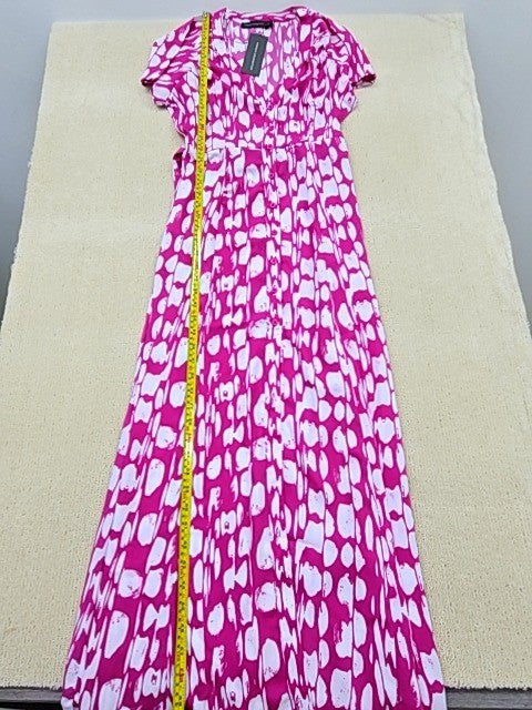 French Connection Pink Polka Dot Wrap Midi Dress Size B