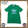 Adidas Men's Green T-Shirt – Size M, Short Sleeve, Cotton