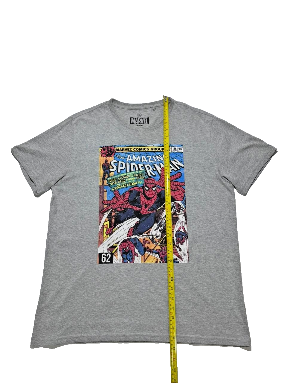 Marvel Men's Spiderman Comic Cover Gray T-Shirt - Size XL