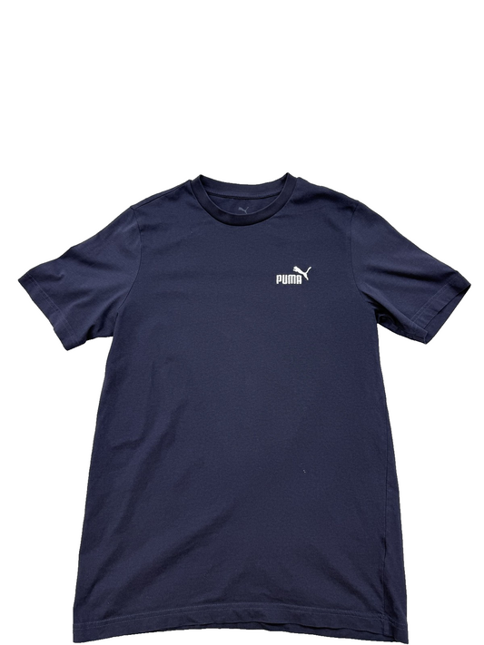 Puma Essentials Men's Navy Cotton Short Sleeve Crew Neck T-Shirt Size S