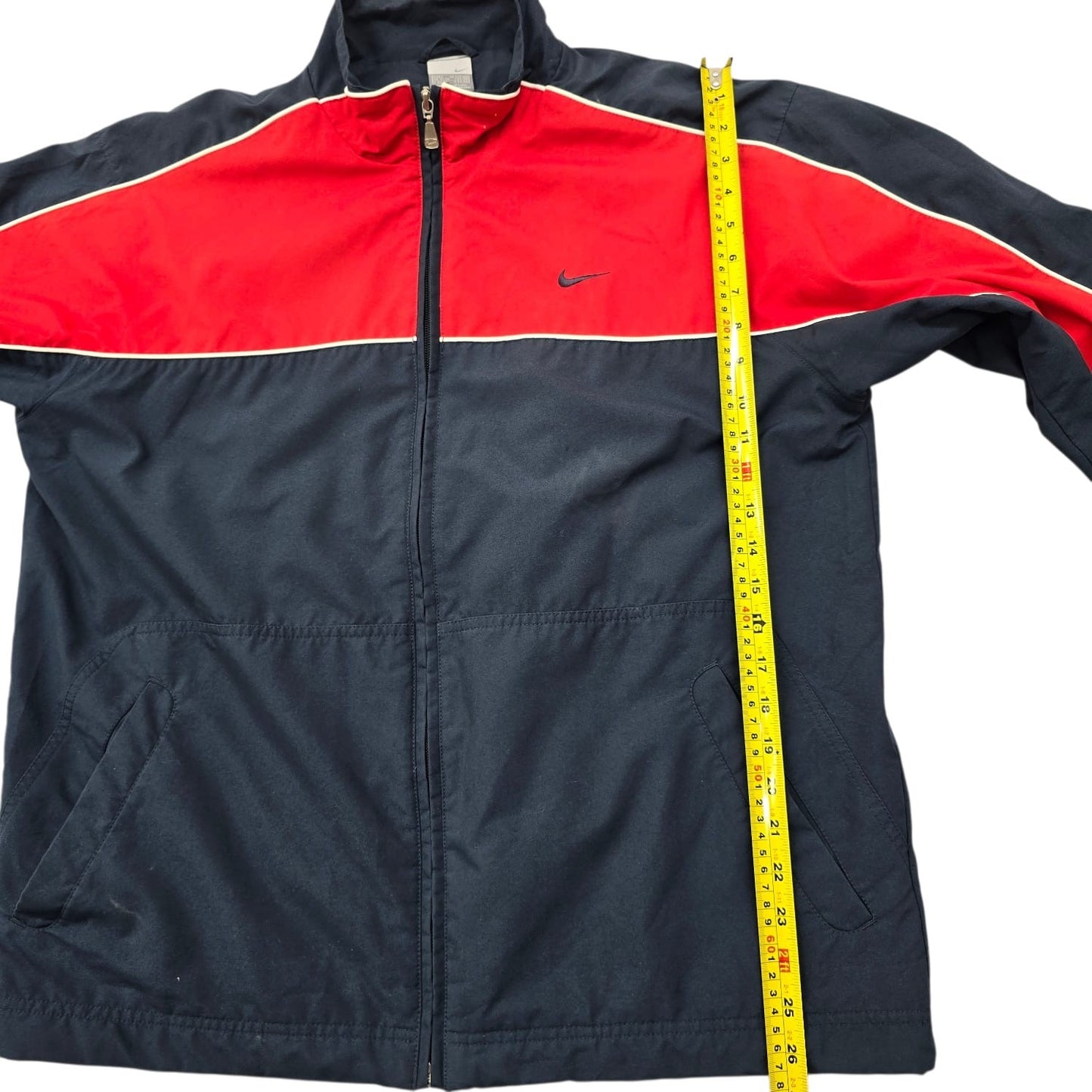 NIKE Men's Navy Blue Red White Vintage Windbreaker Jacket L