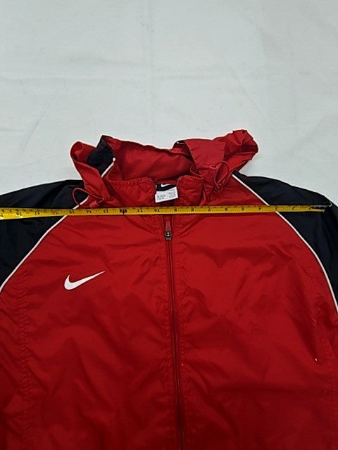 Nike Men's Red/Black Hooded Activewear Jacket L Full Zip