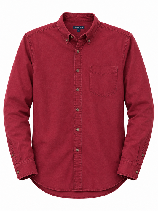 Yuniglo Kids Burgundy Denim Button-Up Shirt Size 40 Regular
