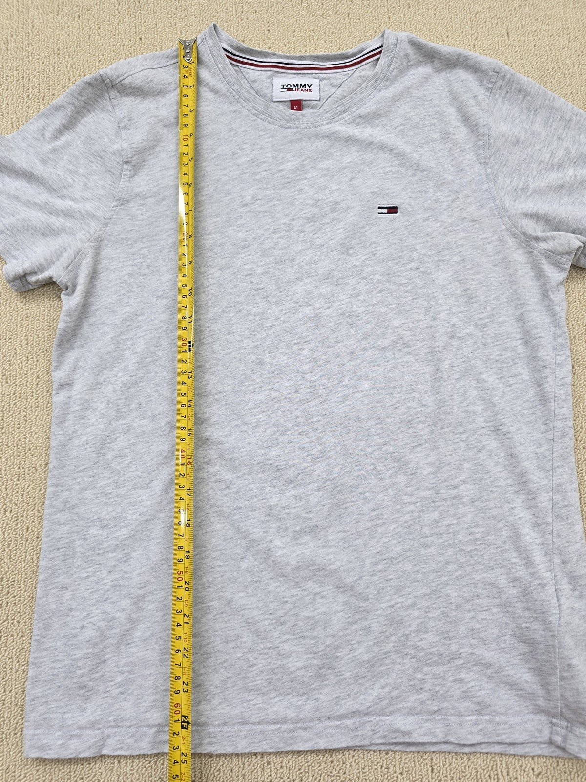 Tommy Jeans Men's M Light Grey Heather Short Sleeve Crew Neck T-Shirt Cotton