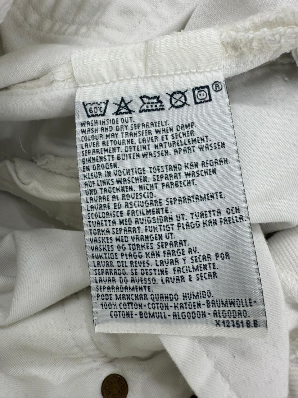 Vintage Levi's 534 White Slim Jeans 29x32 High Rise