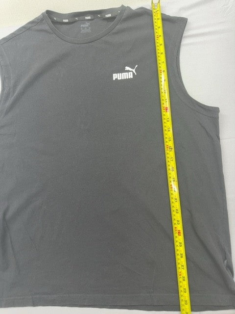 Puma Men's Gray XL Sleeveless Training Tank Top Logo