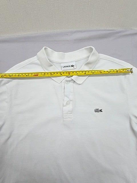 Lacoste Men's White Short Sleeve Polo Shirt Size S France Cotton