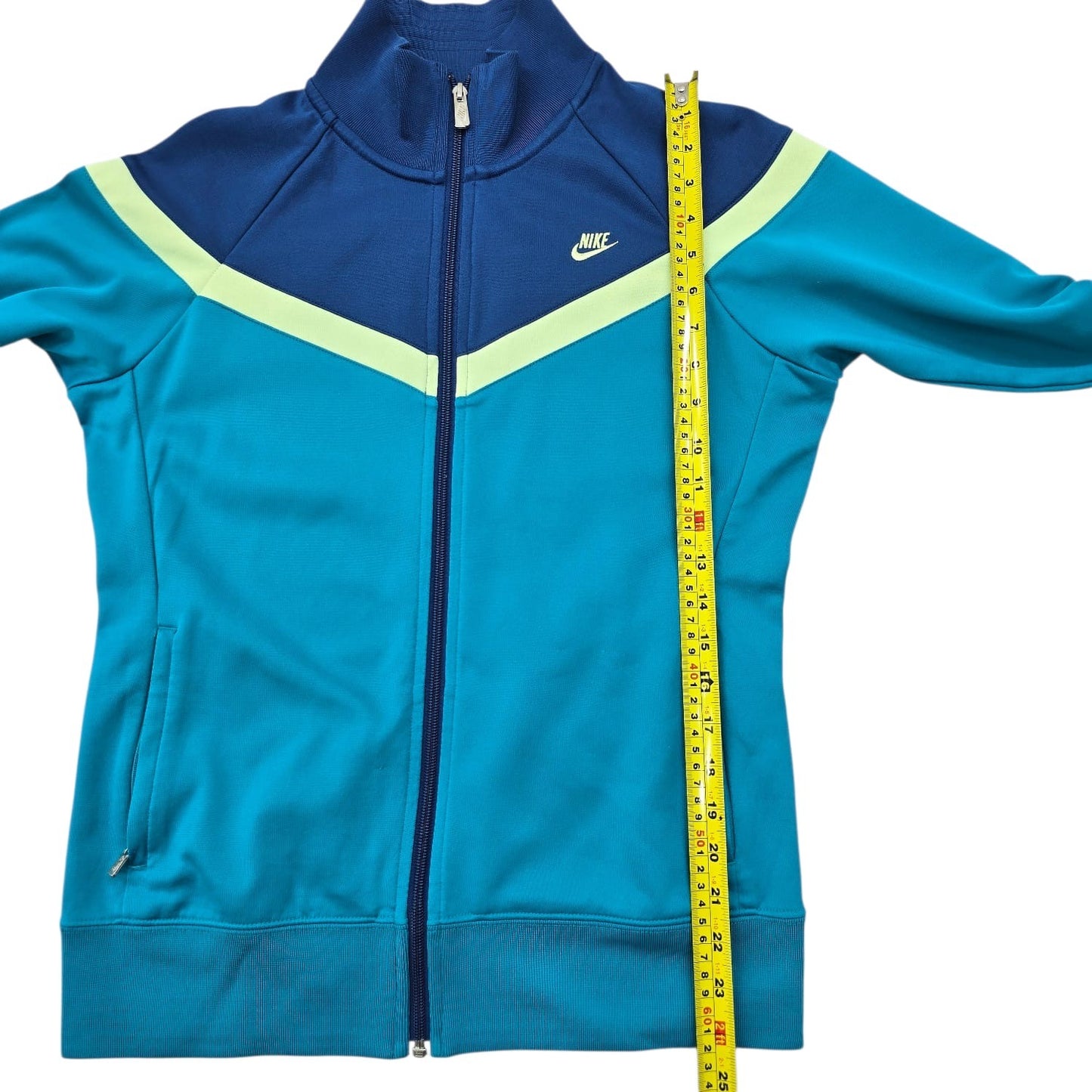 Nike Girls Color-Block Track Jacket Blue/Teal/Lime Size L