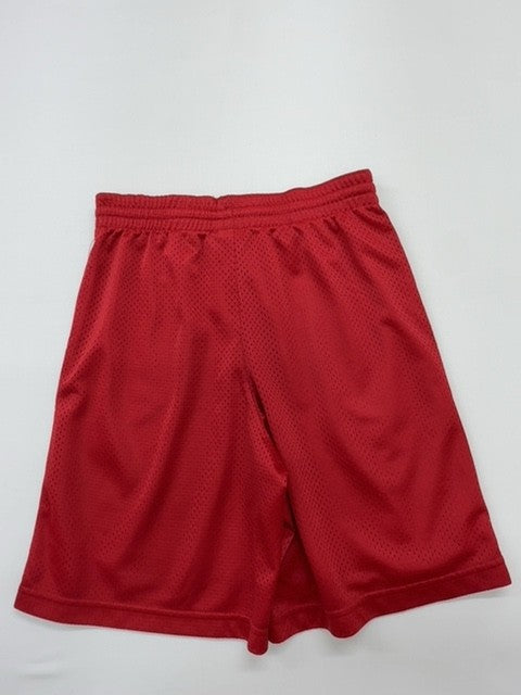Reebok Men Red Mesh Athletic Shorts Size M Elastic Drawstring Logo