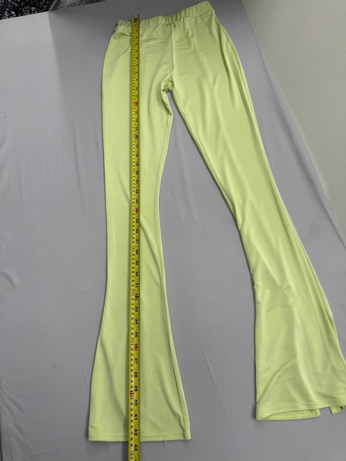 River Island Wide Leg Trousers Lime Green Size 8 Women's