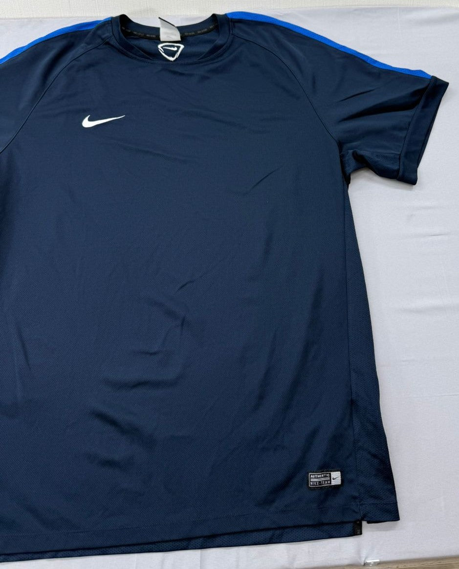 Nike Men's Navy Dri-FIT Football Jersey XXL Striped Short Sleeve