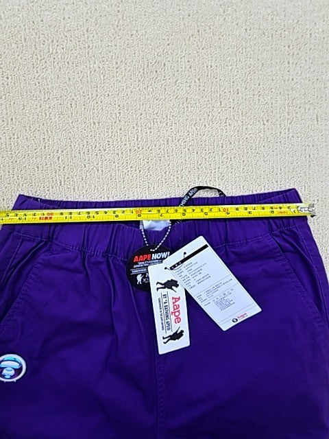 BAPE Purple Color Camo Sweatpants Men's S 98%Cotton Drawstring