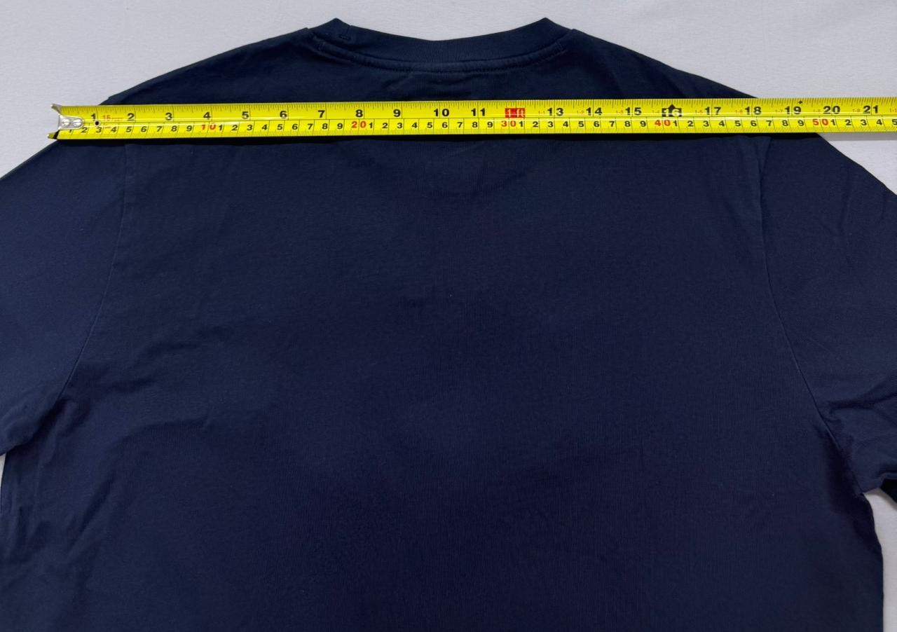 Champion Navy Blue Big Logo T-Shirt Crewneck Men's Size L Made in Cambodia