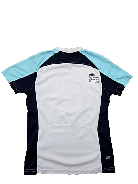 Lacoste Men's White T-Shirt – Size S, Colorblock, Short Sleeve