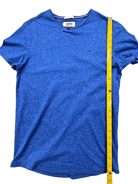 Tommy Jeans Slim Fit XS Blue Short Sleeve Crew Neck Cotton T-Shirt Men's