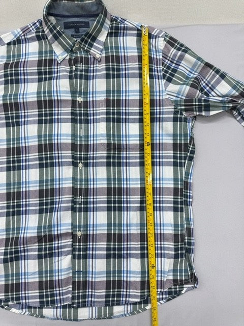 Tommy Hilfiger Men's L Regular Fit Long Sleeve Plaid Cotton Button-Down Shirt