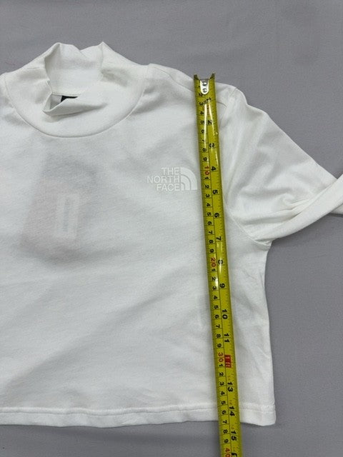 North Face Women's XS White Long Sleeve Crop Turtleneck Top Cotton
