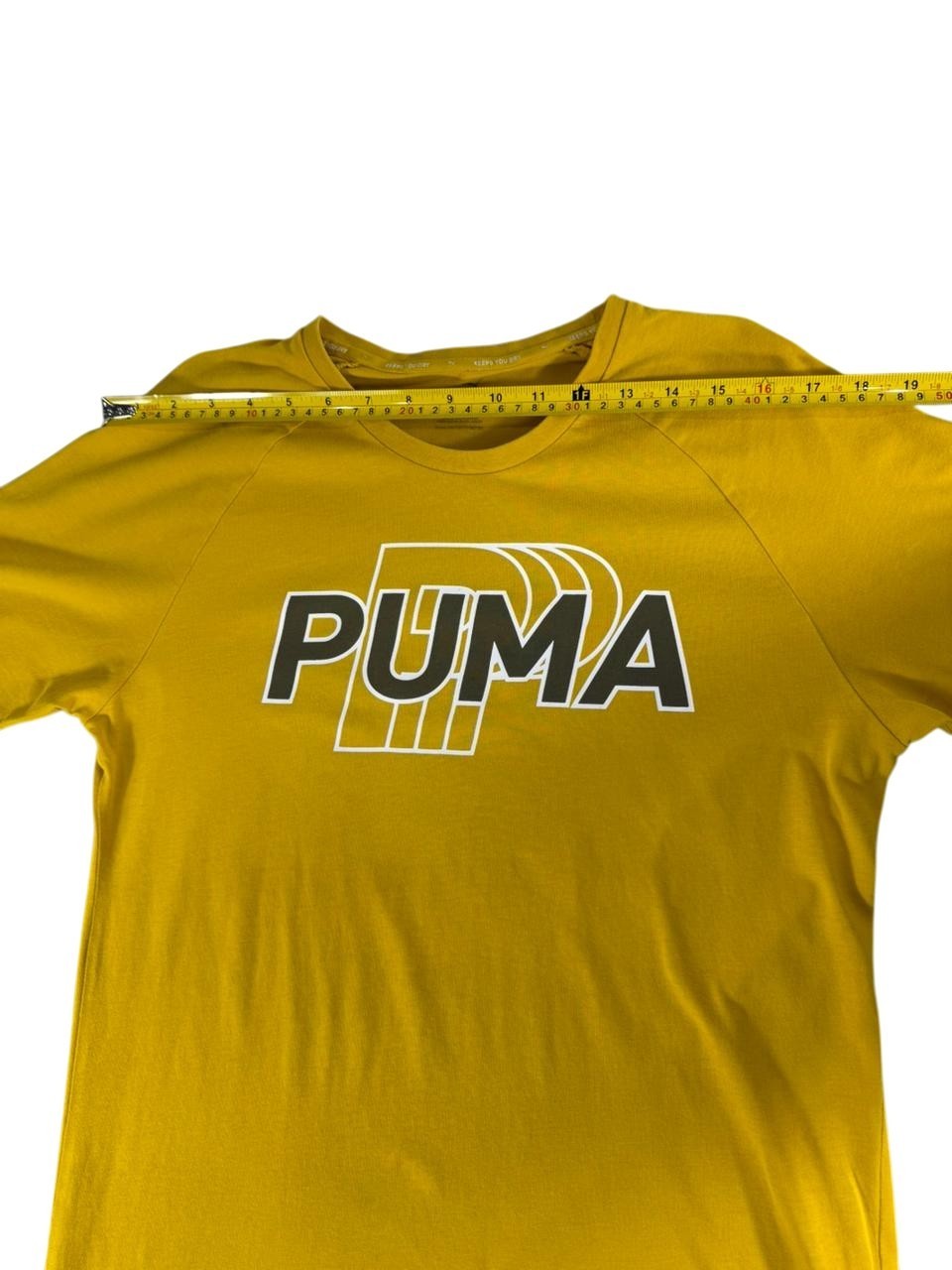 Puma Men's Yellow Logo T-Shirt Size S Short Sleeve Crew Neck
