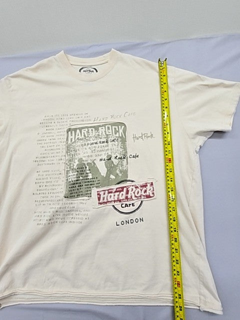 Hard Rock Cafe Unisex White Crewneck T-Shirt XL Short Sleeve Cotton