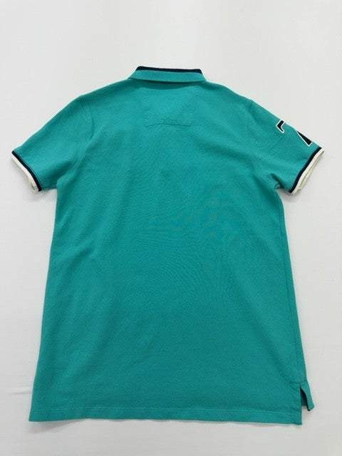 Polo Boys Teal Polo Shirt 100% Cotton Pique Knit Size M Excellent Cond